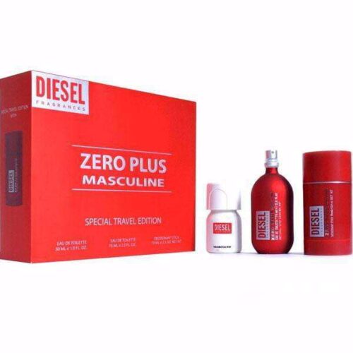 Diesel Zero Plus Masculine - Giftset 75ml edt, 75ml deo stick and 30ml edt  Diesel For Him