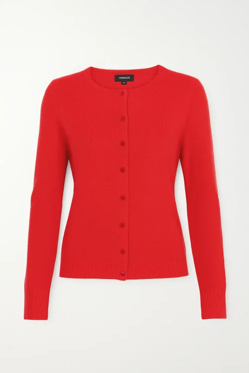 Cashmere Cardigan - Watermelon Red