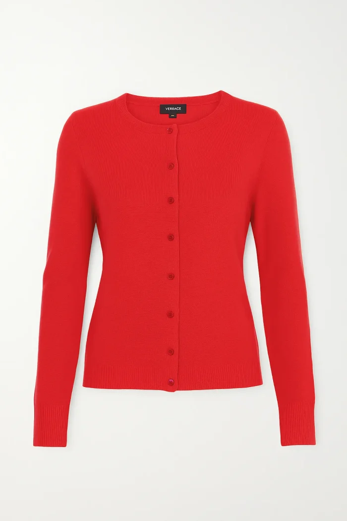 Cashmere Cardigan - Watermelon Red