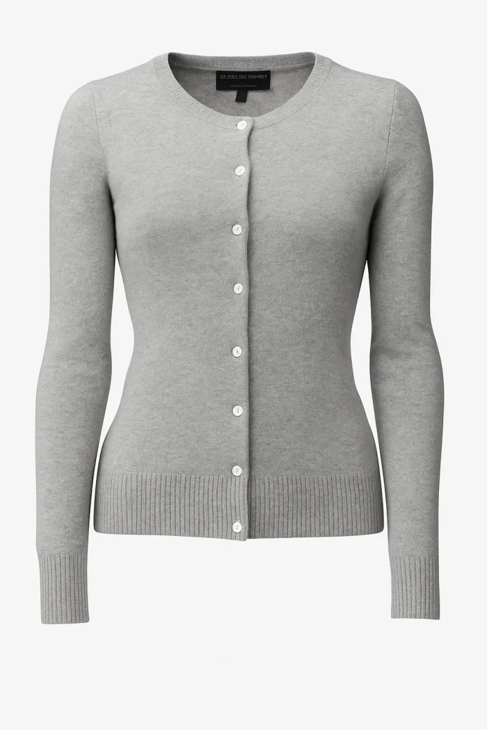 Cashmere Cardigan - White Grey