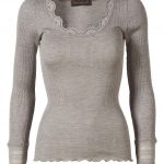 Rosemunde Lace Top Long Sleeve In Silk - Grey S Rosemunde Clothing