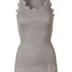 Rosemunde Lace Top W Lace Edge In Silk - Grey M Rosemunde Clothing