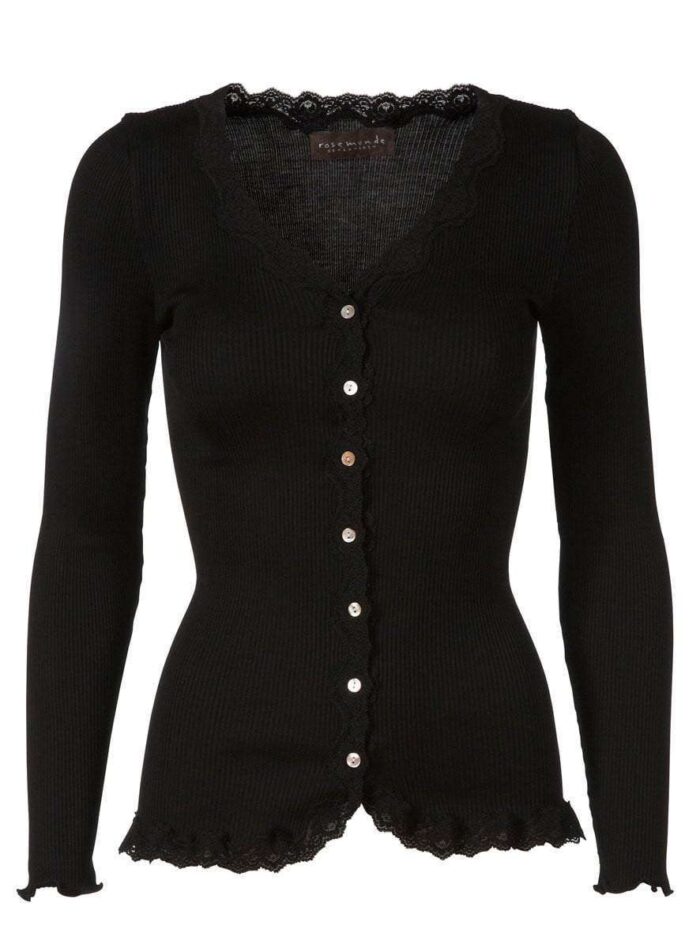 Rosemunde Vintage Lace Cardigan in Silk - Black L  Rosemunde Clothing