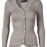 Rosemunde Vintage Lace Cardigan In Silk - Grey M Rosemunde Clothing