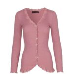 Rosemunde Vintage Lace Cardigan In Silk - Vintage Pink M Rosemunde Clothing
