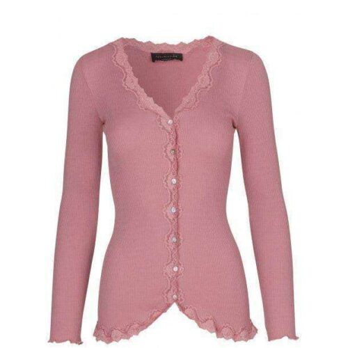 Rosemunde Vintage Lace Cardigan In Silk - Vintage Pink M  Rosemunde Clothing