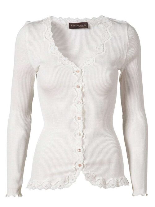 Rosemunde Vintage Lace Cardigan In Silk - White XL  Rosemunde Clothing