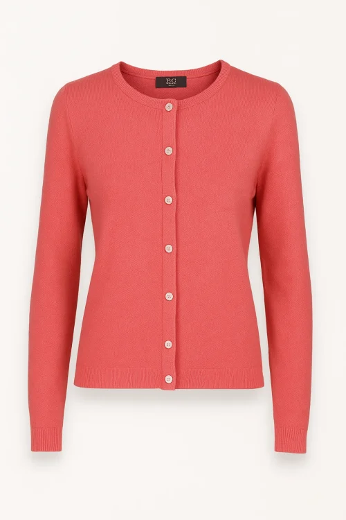 Cashmere Cardigan - Coral