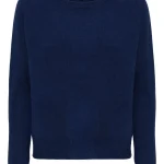 Mona Navy Cashmere Jersey Round Neck - medium