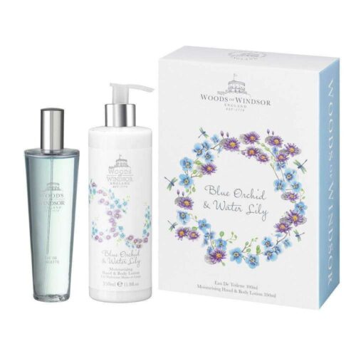 Woods Of Windsor Blue Orchid & Water Lily Duo Gift Set 100ml edt and 350ml bodylotion  Woods of Windsor Giftset For Her
