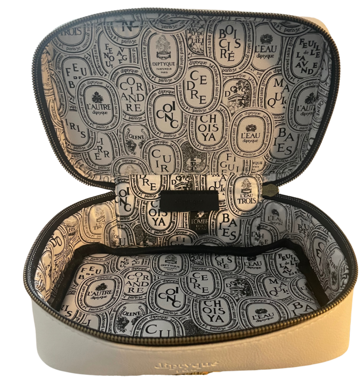 Diptyque Toiletry Bag with Zip & Handle White