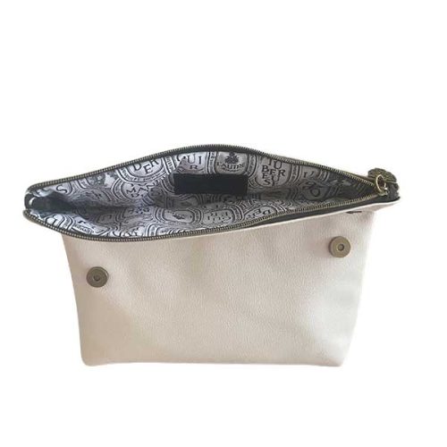 Diptyque Toiletry Bag with Zip, Logo Lining and Foldable Top - White